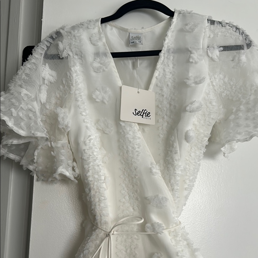 Selfie Leslie White Textured Dress